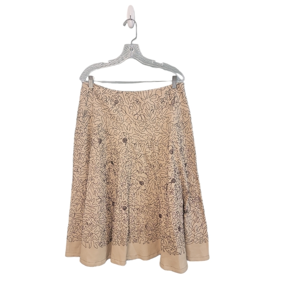 Carlisle Designer Luxury 100%Linen Aline Womens Vintage Skirt Size 12